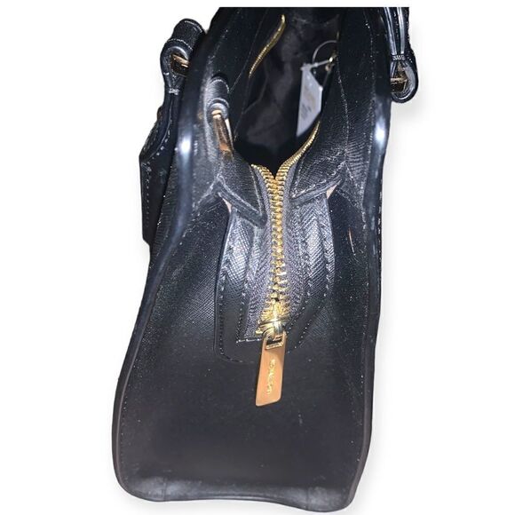 MICHAEL MICHAEL KORS  Quinn Large Saffiano Leather Satchel in Black - Picture 4 of 7